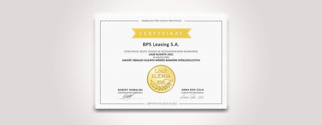 BPS Leasing S.A. wyróżniona po raz kolejny! 